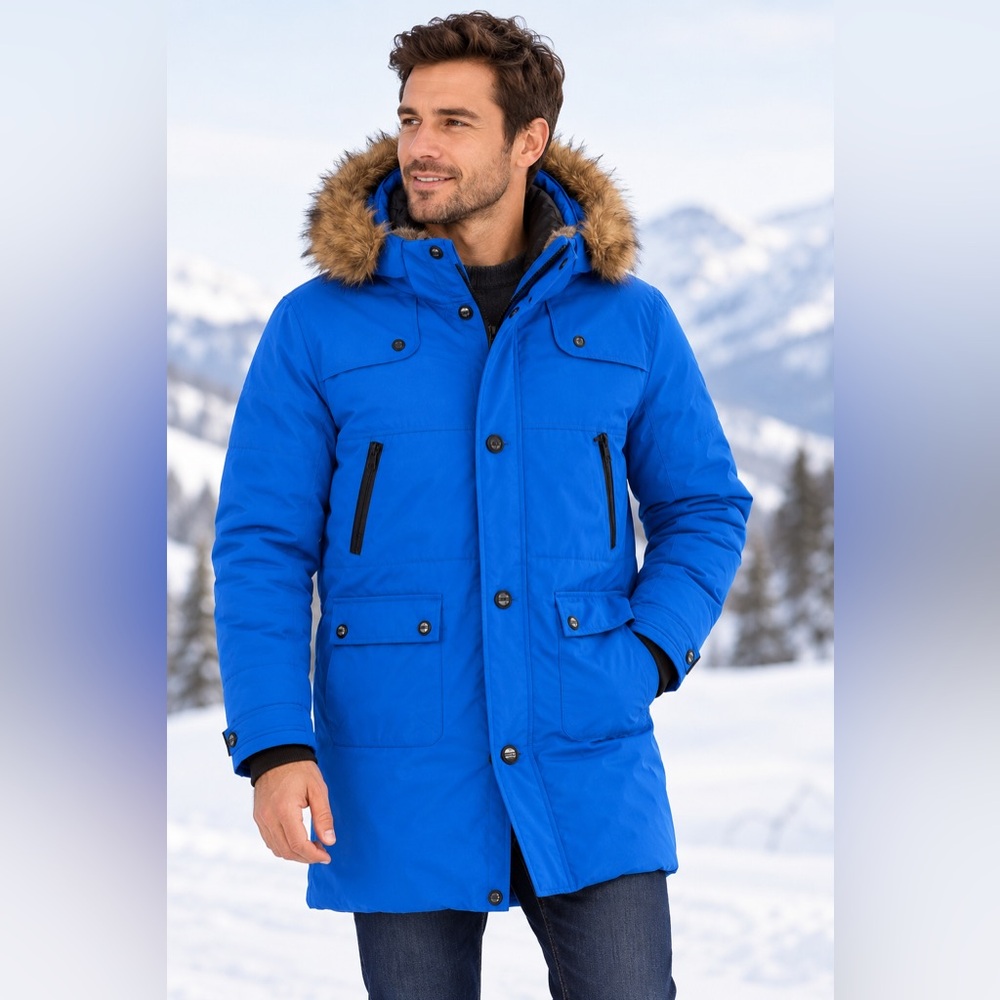 Point Zero Duvet Premium Down Cobalt Long Ski & Snow Jacket - Below -20C